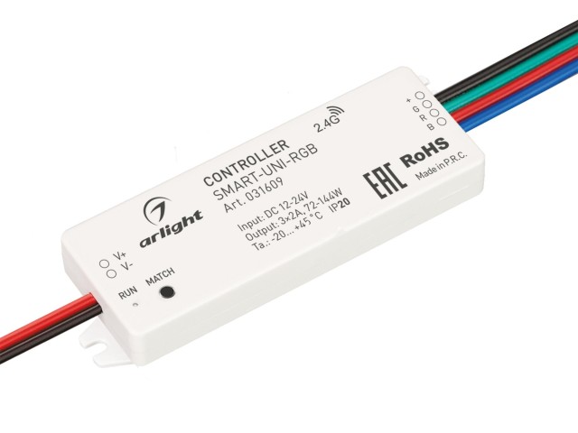Контроллер SMART-UNI-RGB (12-24V, 3x2A, 2.4G) (Arlight, IP20 Пластик, 5 лет) фото:3