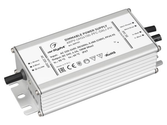Блок питания ARPV-UH24100-PFC-DALI-PH (24V, 4.2A, 100W) (Arlight, IP67 Металл, 7 лет) фото:5