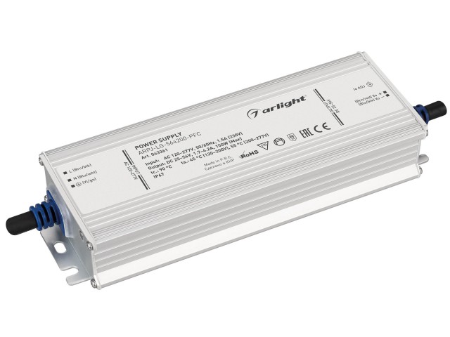 Блок питания ARPJ-LG-564200-PFC (150W, 25-56V, 1.7-4.2A) (Arlight, IP67 Металл, 5 лет) фото:2