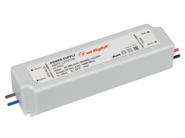 Блок питания ARPV-LV24100 (24V, 4.2A, 100W) (Arlight, IP67 Пластик, 2 года) фото:3