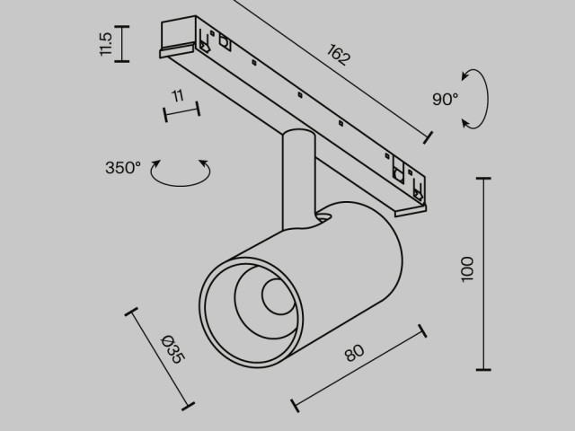 Трековый светильник Technical TR243-4-5WTW-DSZ-B фото:2