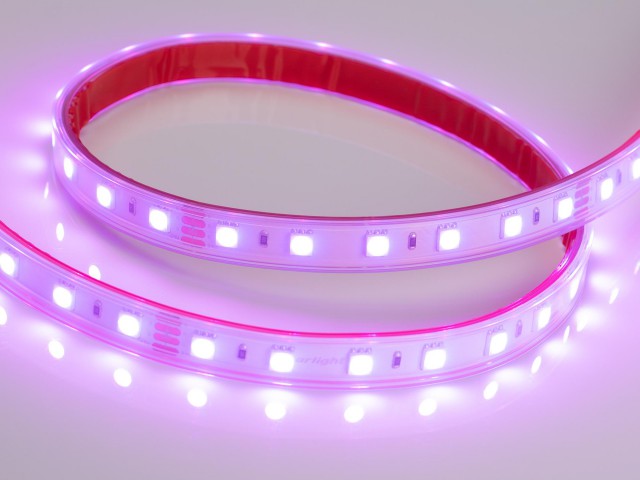 Лента RTW 2-5000P 24V RGB 2x (5060, 300 LED, LUX) (Arlight, 14.4 Вт/м, IP66) фото:10