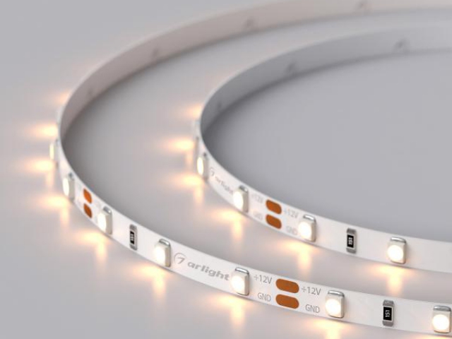 Лента RT 2-5000 12V Warm2700 5mm (3528, 300 LED, LUX) (Arlight, 4.8 Вт/м, IP20) фото:7