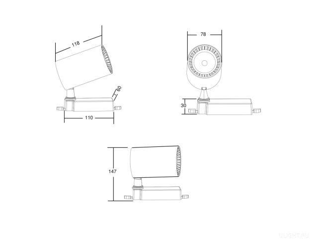 Трековый светильник Technical TR029-3-10W3K-B фото:1