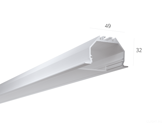 Алюминиевый LED профиль LINE 4932 IN ral9003 LT70 (с экраном) — 2000мм фото:2