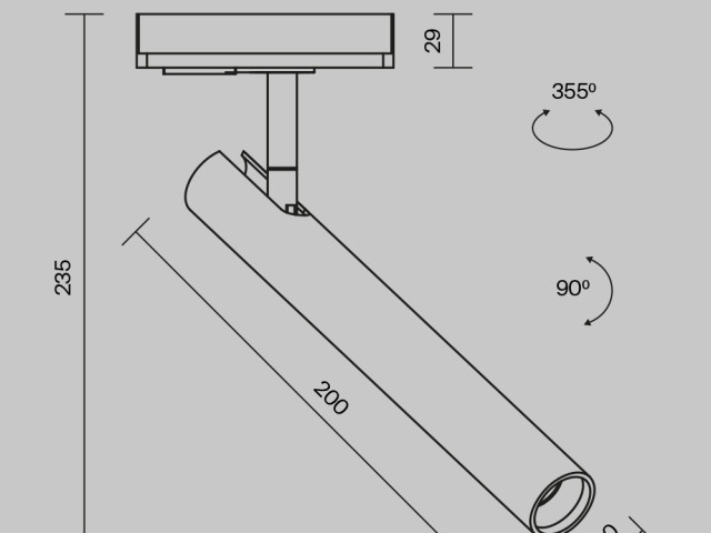 Трековый светильник Technical TR141-1-6W3K-M-B фото:1