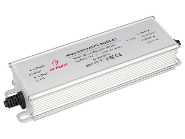 Блок питания ARPV-24250-A1 (24V, 10.4A, 250W) (Arlight, IP67 Металл, 3 года) фото:8