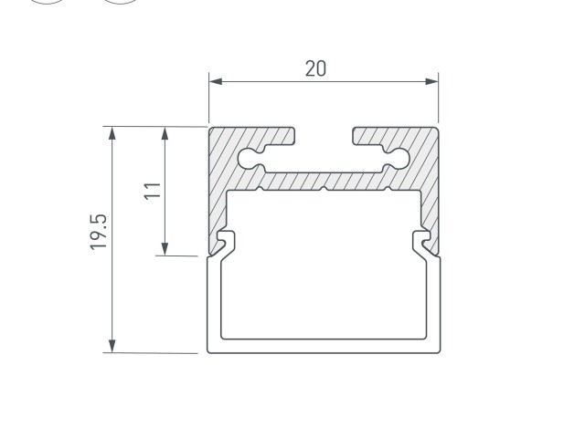 Профиль с экраном SL-LINE-2011M-2500 ANOD+OPAL SQUARE (Arlight, Алюминий) фото:9