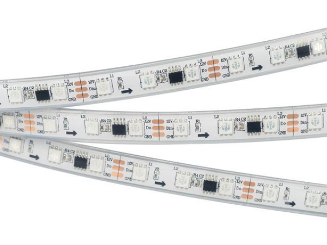 Лента герметичная SPI-P-B60-12mm 12V RGB-PX3 (14.4W/m, IP66, 5060, 5m) (Arlight, бегущий огонь) фото:6