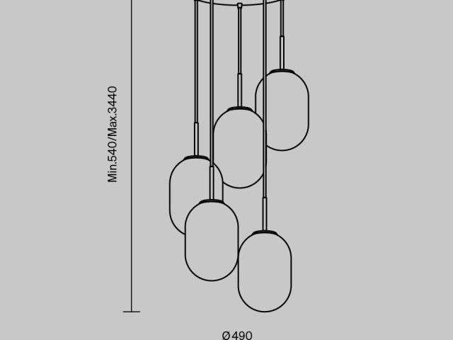 Подвесной светильник Freya FR1012PL-05BS фото:3