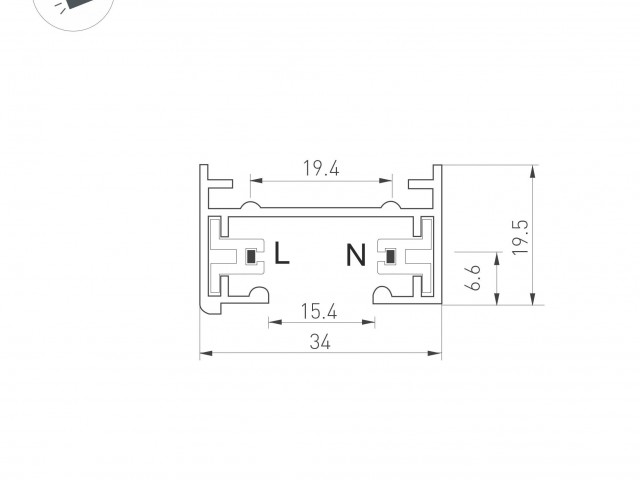 Трек LGD-2TR-TRACK-2000-WH-M (C) (Arlight, IP20 Металл, 3 года) фото:6