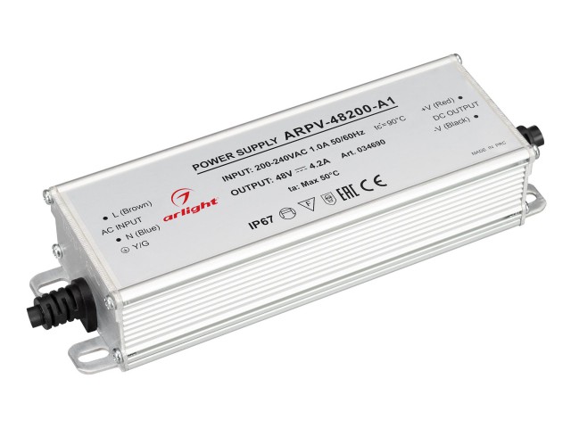 Блок питания ARPV-48200-A1 (48V, 4.2A, 200W) (Arlight, IP67 Металл, 3 года) фото:7
