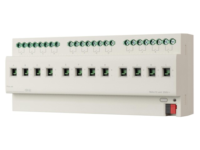 INTELLIGENT ARLIGHT Релейный модуль KNX-7123-82-DRO-DIN (BUS, 12x16A, KNX Secure) (IARL, IP20 Пластик, 2 года) фото:1