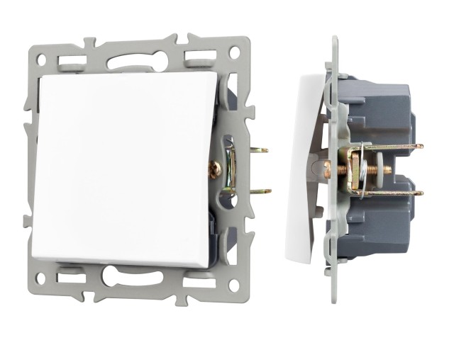 Механизм выключателя одноклавишный перекрёстный SWT-MKX1-PL-WH (250V, 16A) (Arlight, -) фото:1