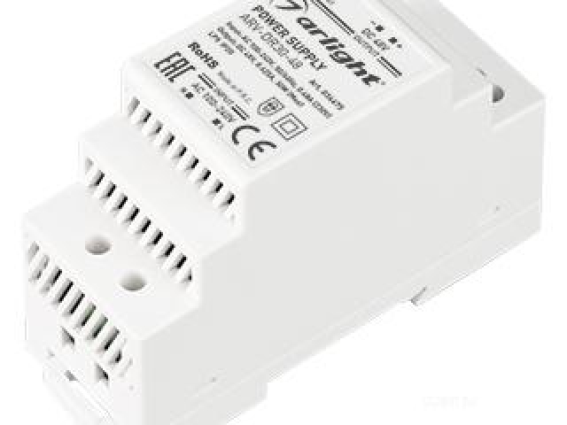 Блок питания ARV-DR30-48 (48V, 0.6A, 30W) (Arlight, IP20 DIN-рейка) фото:1