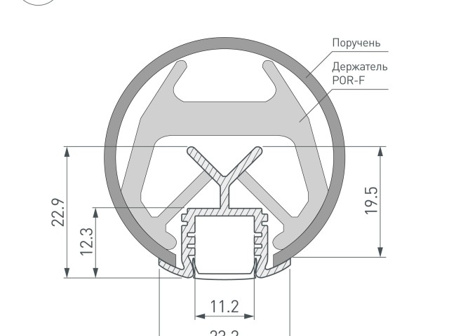 Профиль KLUS-POR-F-1000 ANOD (Arlight, Алюминий) фото:1