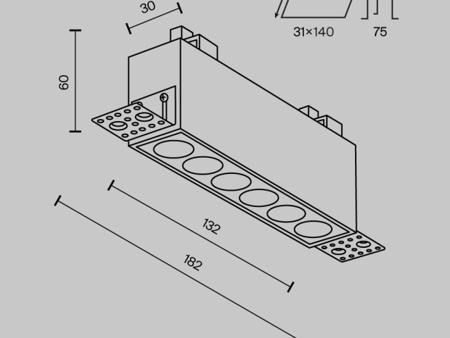 Встраиваемый светильник Technical DL065-12W3-6K-TRS-W фото:1