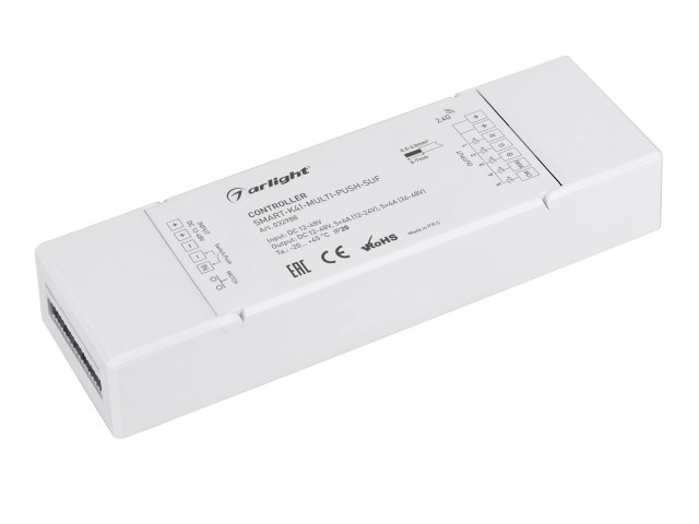 Контроллер SMART-K41-MULTI-PUSH-SUF (12-48V, 5x6A, RGB-MIX, 2.4G) (Arlight, IP20 Пластик, 5 лет) фото:3