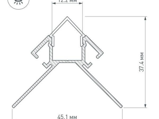 Профиль ARH-DECORE-S12-EXT-2000 ANOD внешний (Arlight, Алюминий) фото:13