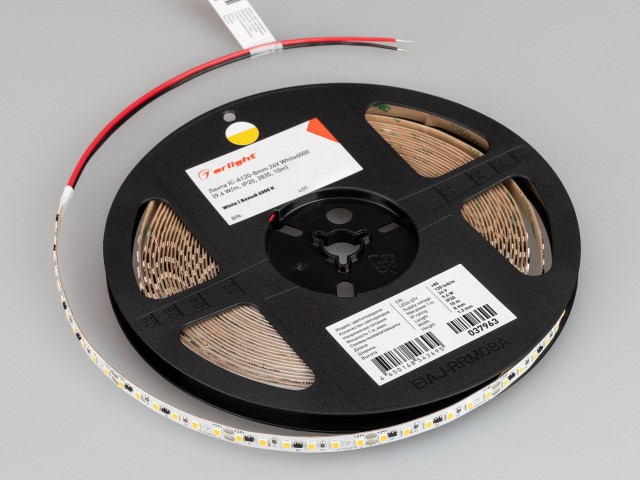 Лента IC-A120-8mm 24V White6000 (9.6 W/m, IP20, 2835, 10m) (Arlight, стабилизированная) фото:3