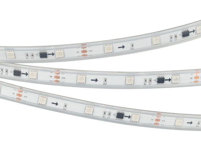 Лента герметичная SPI-P-B30-12mm 12V RGB-PX3 (7.2W/m, IP66, 5060, 5m) (Arlight, бегущий огонь) фото:4