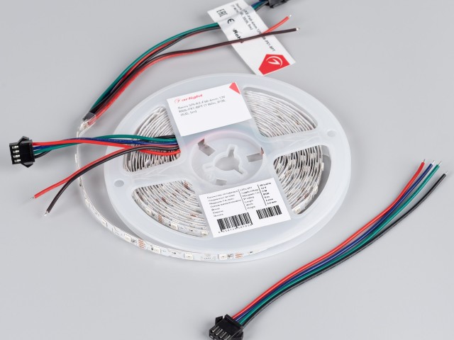 Лента SPI-RZ-F60-6mm 12V RGB-PX1-BPT (7 W/m, IP20, 3535, 5m) (Arlight, -) фото:3