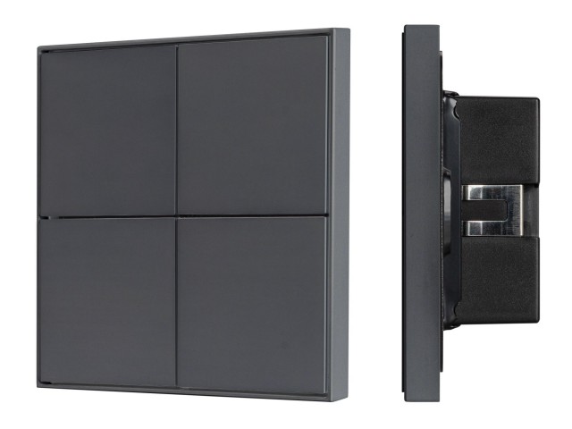 INTELLIGENT ARLIGHT Кнопочная панель KNX-304-23-IN Black (BUS, Frame) (IARL, IP20 Металл, 2 года) фото:1