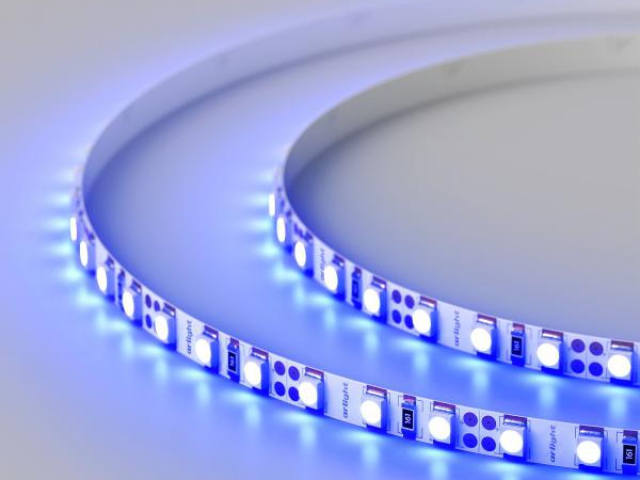 Лента RT 2-5000 12V Blue 5mm 2x (3528, 600 LED, LUX) (Arlight, 9.6 Вт/м, IP20) фото:4