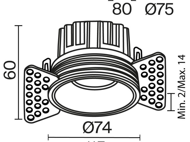 Встраиваемый светильник Technical DL058-12W3K-TRS-B фото:7