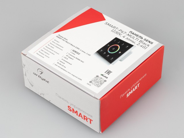 Панель Sens SMART-P67-MULTI Black (230V, 4 зоны, 2.4G) (Arlight, IP20 Пластик, 5 лет) фото:1