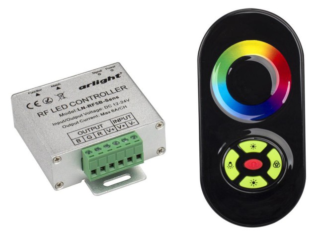 Контроллер LN-RF5B-Sens Black (12-24V,180-360W) (Arlight, IP20 Металл, 1 год) фото:2