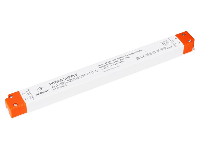 Блок питания ARV-SN48200-SLIM-PFC-B (48V, 4.16A, 200W) (Arlight, IP20 Пластик, 3 года) фото:2