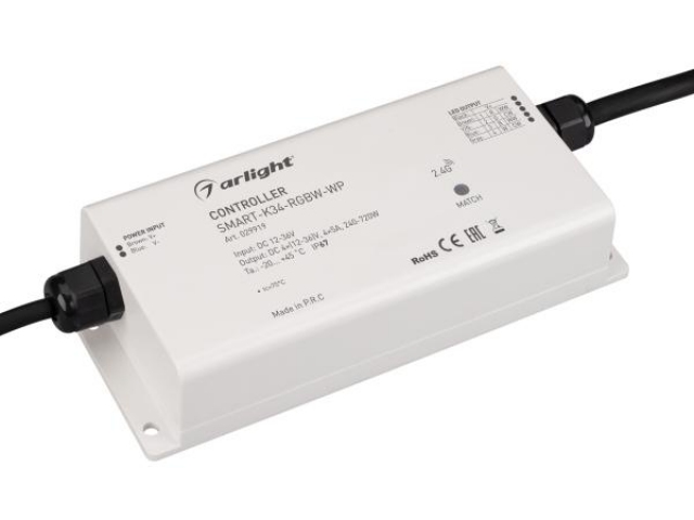 Контроллер SMART-K34-RGBW-WP (12-36V, 4x5A, 2.4G) (Arlight, IP67 Пластик, 5 лет) фото:4