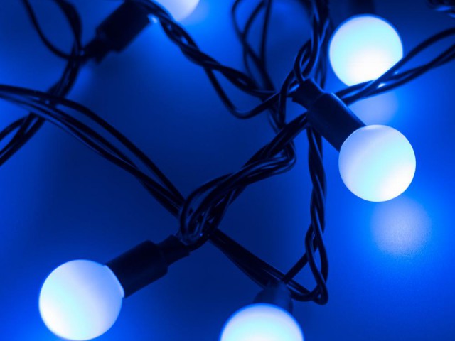 Светодиодная гирлянда ARD-BALL-CLASSIC-D23-10000-BLACK-80LED BLUE (230V, 3.5W) (Ardecoled, IP65) фото:7