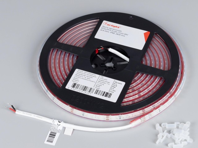 Лента герметичная RTW-PFS-A120-11mm 24V Red (9.6 W/m, IP68, 2835 5m) (Arlight, -) фото:6