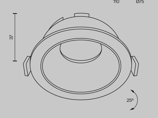 Встраиваемый светильник Technical DL051-U-1BMG фото:1