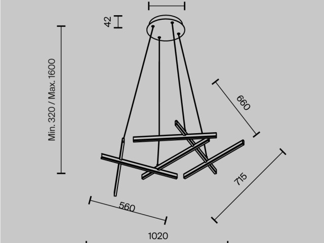 Подвесной светильник Maytoni MOD016PL-L80BK фото:1