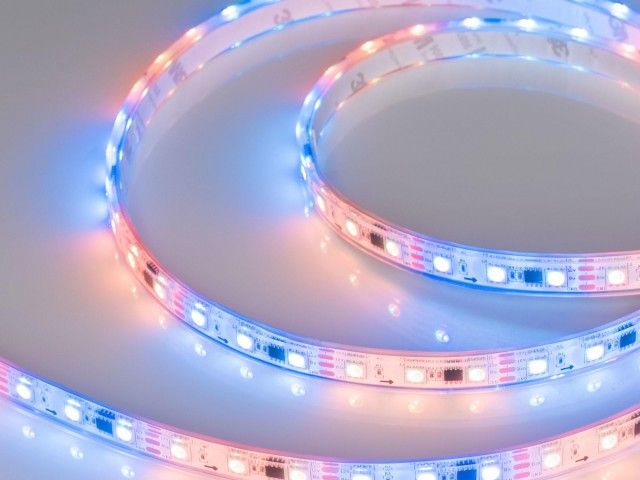 Лента герметичная SPI-P-B60-12mm 12V RGB-PX3 (14.4W/m, IP66, 5060, 5m) (Arlight, бегущий огонь) фото:2