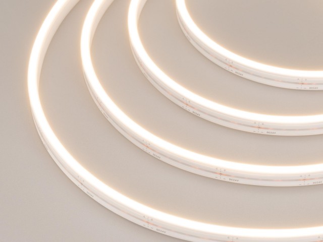 Лента герметичная MOONLIGHT-SIDE-A120-06x12mm 24V Warm2300 (9.6 W/m, IP65, 5m, wire x2) (Arlight, Вывод прямой, 3 года) фото:1