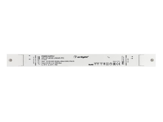 Блок питания ARV-SP-48100-LINEAR-PFC (48V, 2.1A, 100W) (Arlight, IP20 Пластик, 5 лет) фото:1