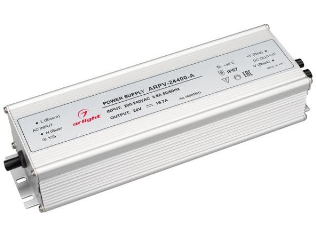 Блок питания ARPV-24400-A (24V, 16.7A, 400W) (Arlight, IP67 Металл, 3 года) фото:7