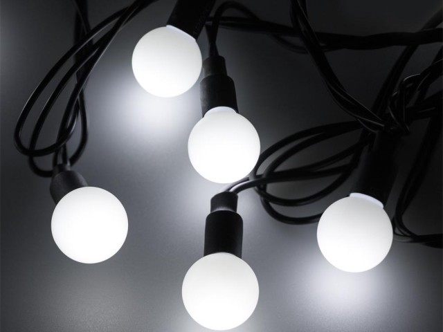 Светодиодная гирлянда ARD-BALL-CLASSIC-D23-10000-BLACK-80LED WHITE (230V, 3.5W) (Ardecoled, IP65) фото:2