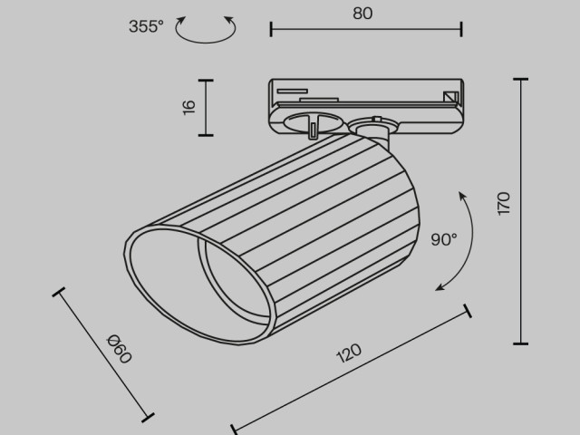 Трековый светильник Technical TR087-1-GU10-B фото:1