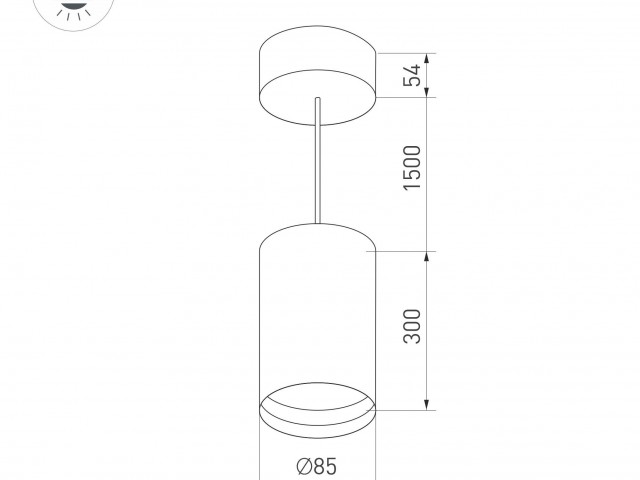 Корпус SP-POLO-HANG-LONG300-R85 (BK, 1-3, 350mA) (Arlight, IP20 Металл, 3 года) фото:23