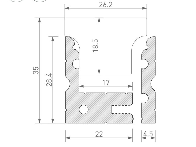 Профиль ARH-FLOOR27-H28-2000 ANOD (Arlight, Металл) фото:1