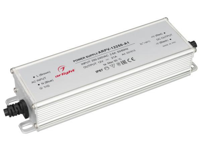 Блок питания ARPV-12250-A1 (12V, 21A, 252W) (Arlight, IP67 Металл, 3 года) фото:3
