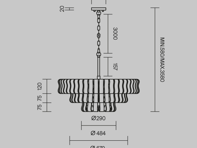 Подвесной светильник Maytoni MOD538PL-09MG фото:5