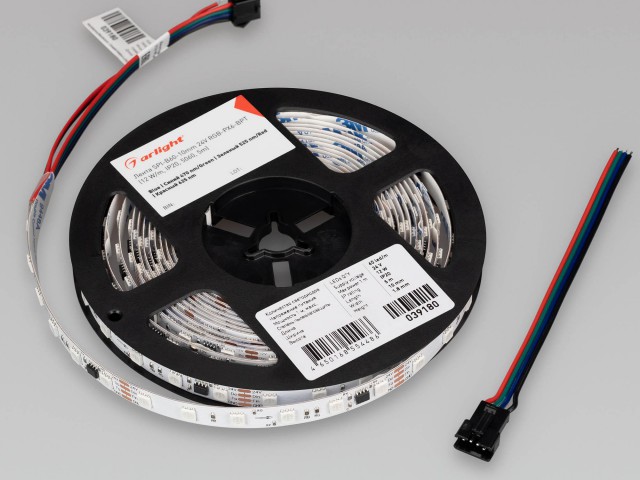 Лента SPI-B60-10mm 24V RGB-PX6-BPT (12 W/m, IP20, 5060, 5m) (Arlight, бегущий огонь) фото:1