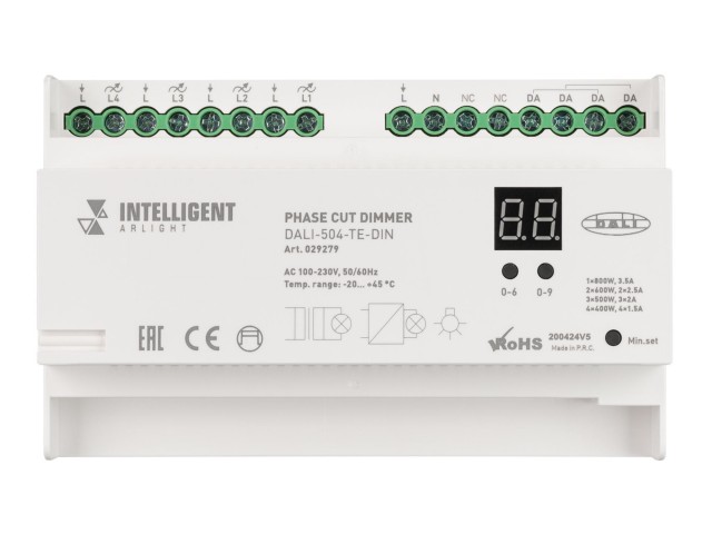 INTELLIGENT ARLIGHT Диммер DALI-504-TE-DIN(230V, 4x2A) (IARL, -) фото:1