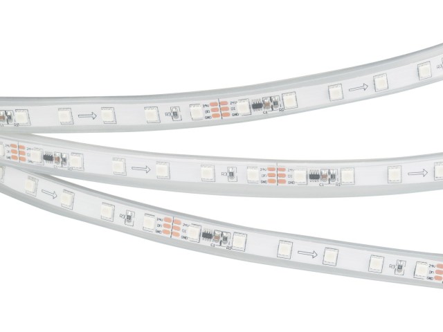 Лента герметичная SPI-P-F72-11mm 24V RGB-PX6 (14.4 W/m, IP66, 3535, 5m) (Arlight, бегущий огонь) фото:1